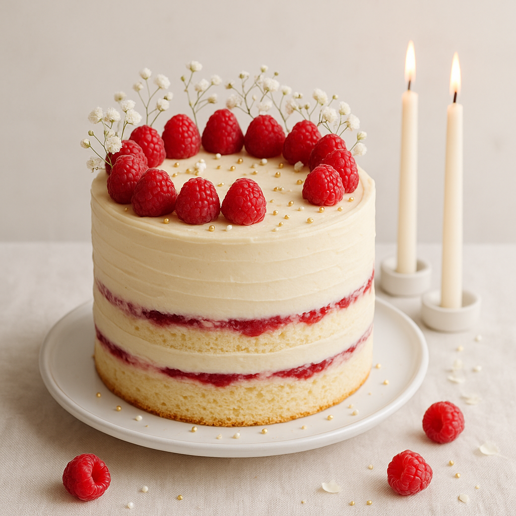 Raspberry & Vanilla Celebration Cake Recipe